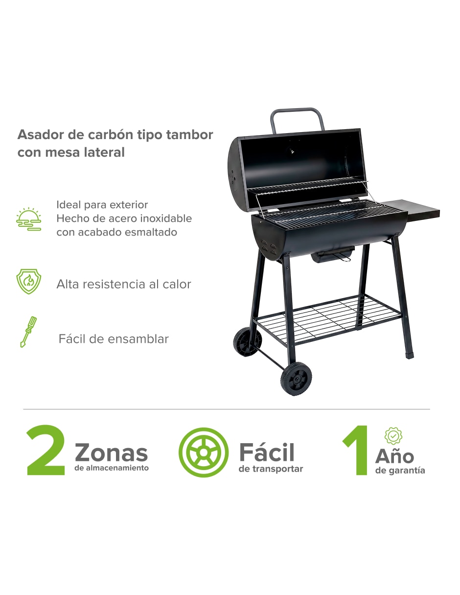 Asador carbón de acero inoxidable 5