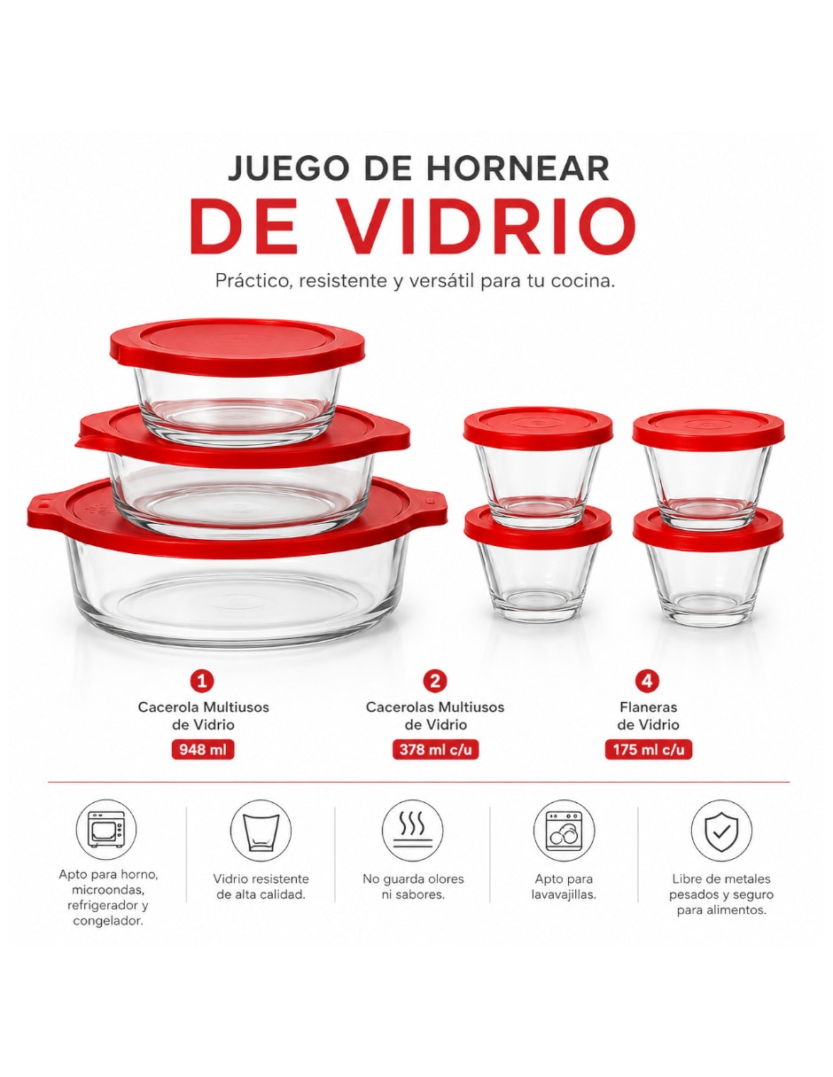 Set refractario de vidrio 6