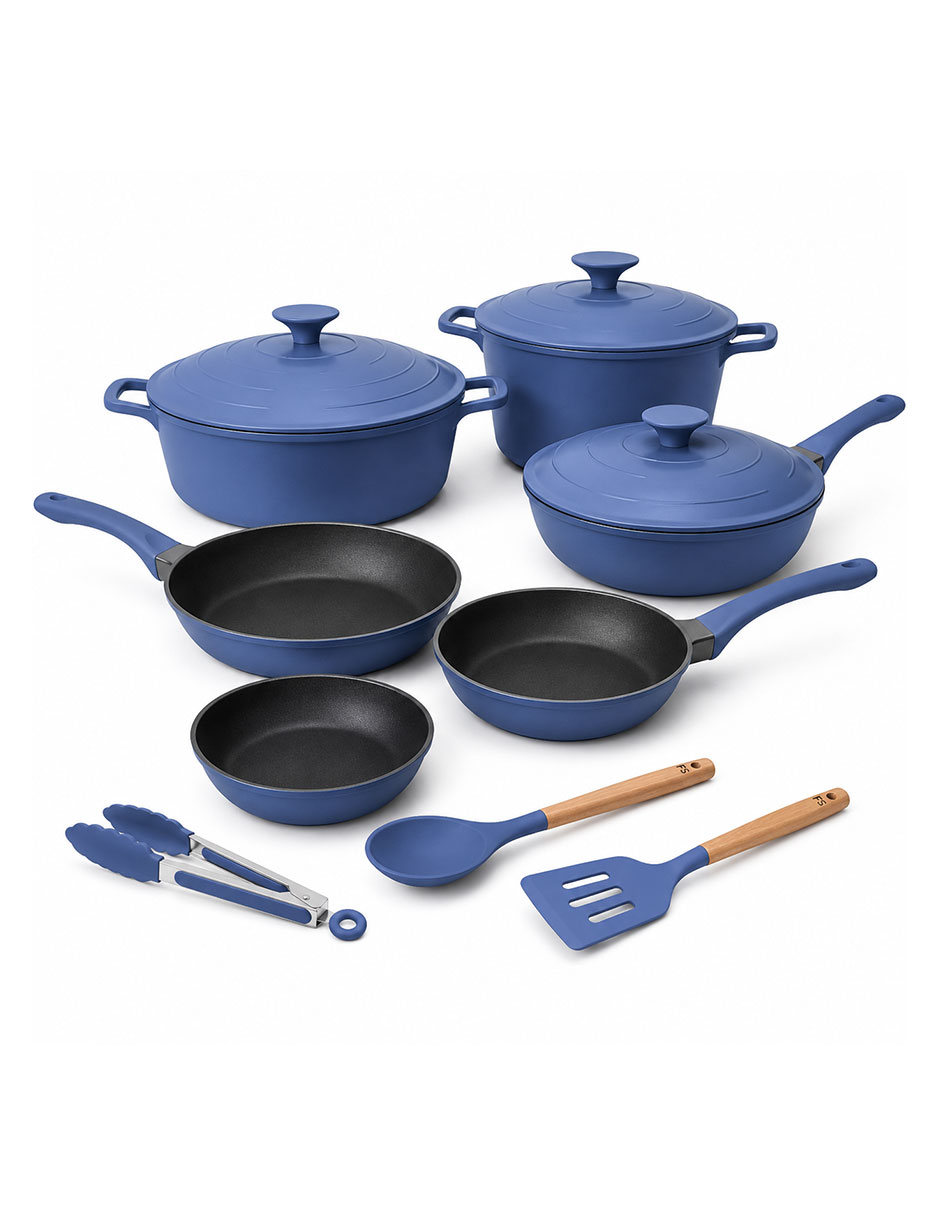 Batería de cocina de aluminio fundido antiadherente premium 10 piezas