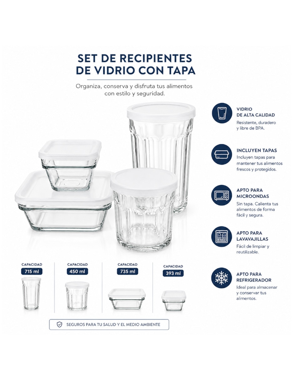 Set recipientes vidrio 3
