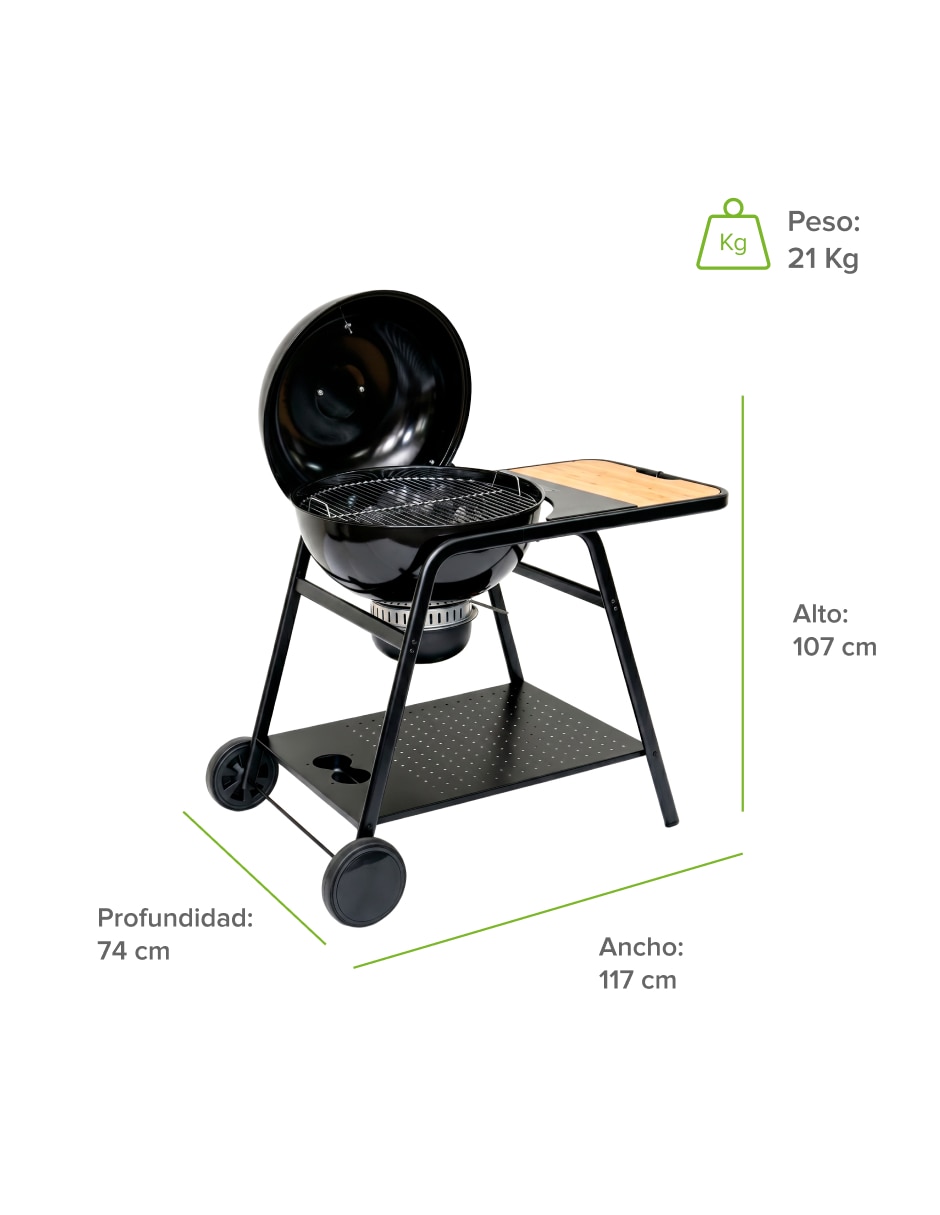 Asador carbón de acero inoxidable 6