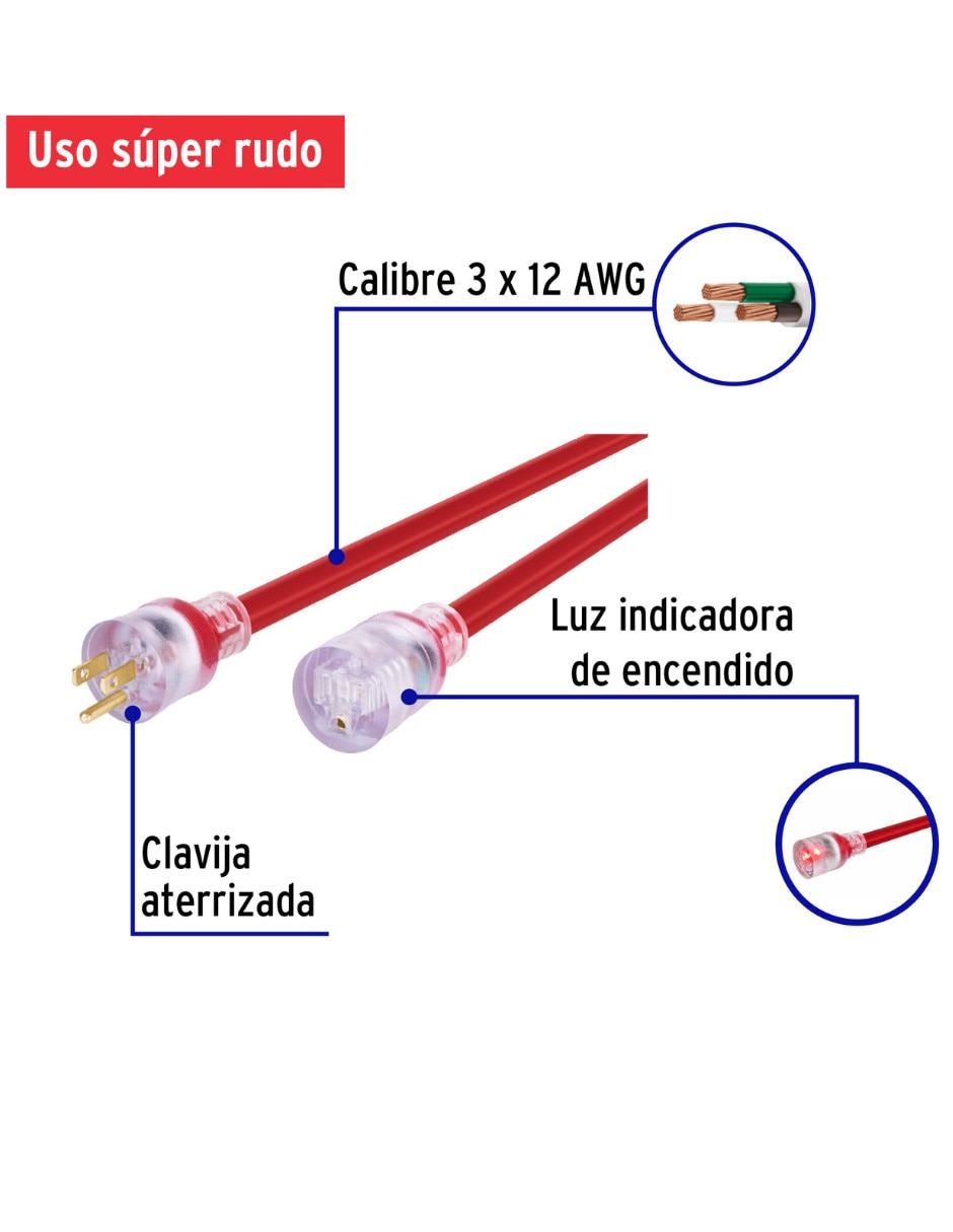 Extensión eléctrica Volteck 10 m