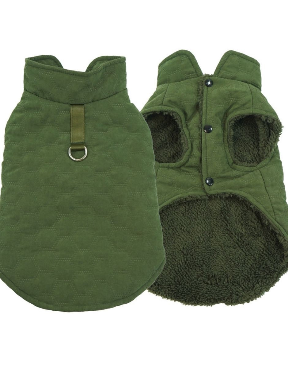 Chaleco para perro verde forro 1