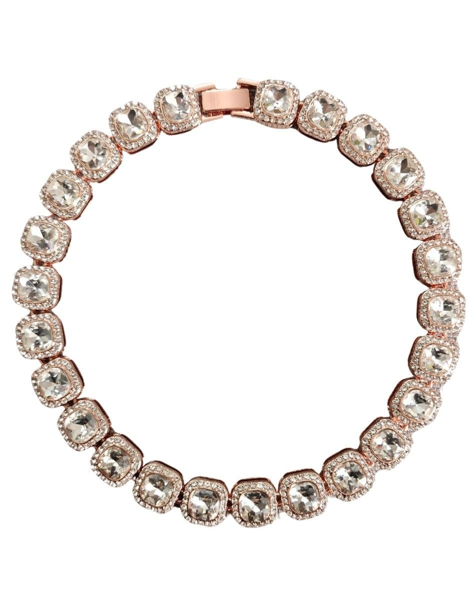 Collar decorativo para perro Maypet metal rosa