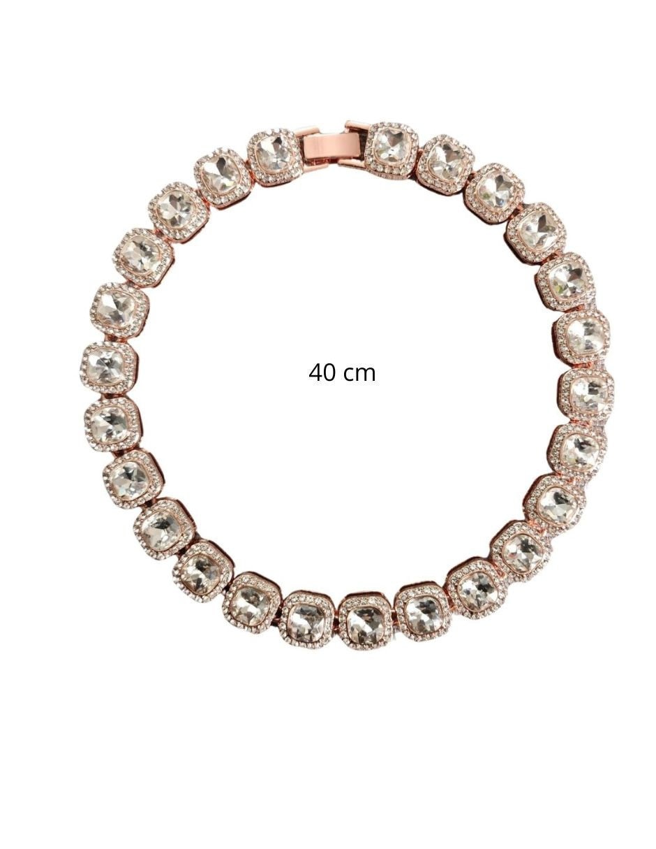 Collar decorativo para perro Maypet metal rosa