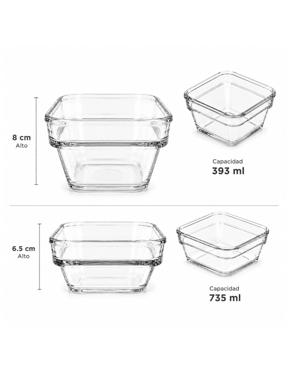 Set recipiente vidrio 6
