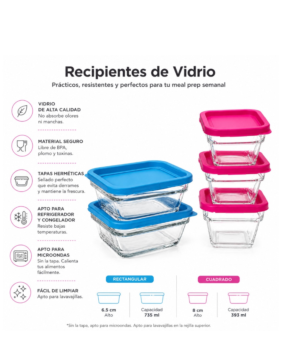 Set recipiente vidrio 3