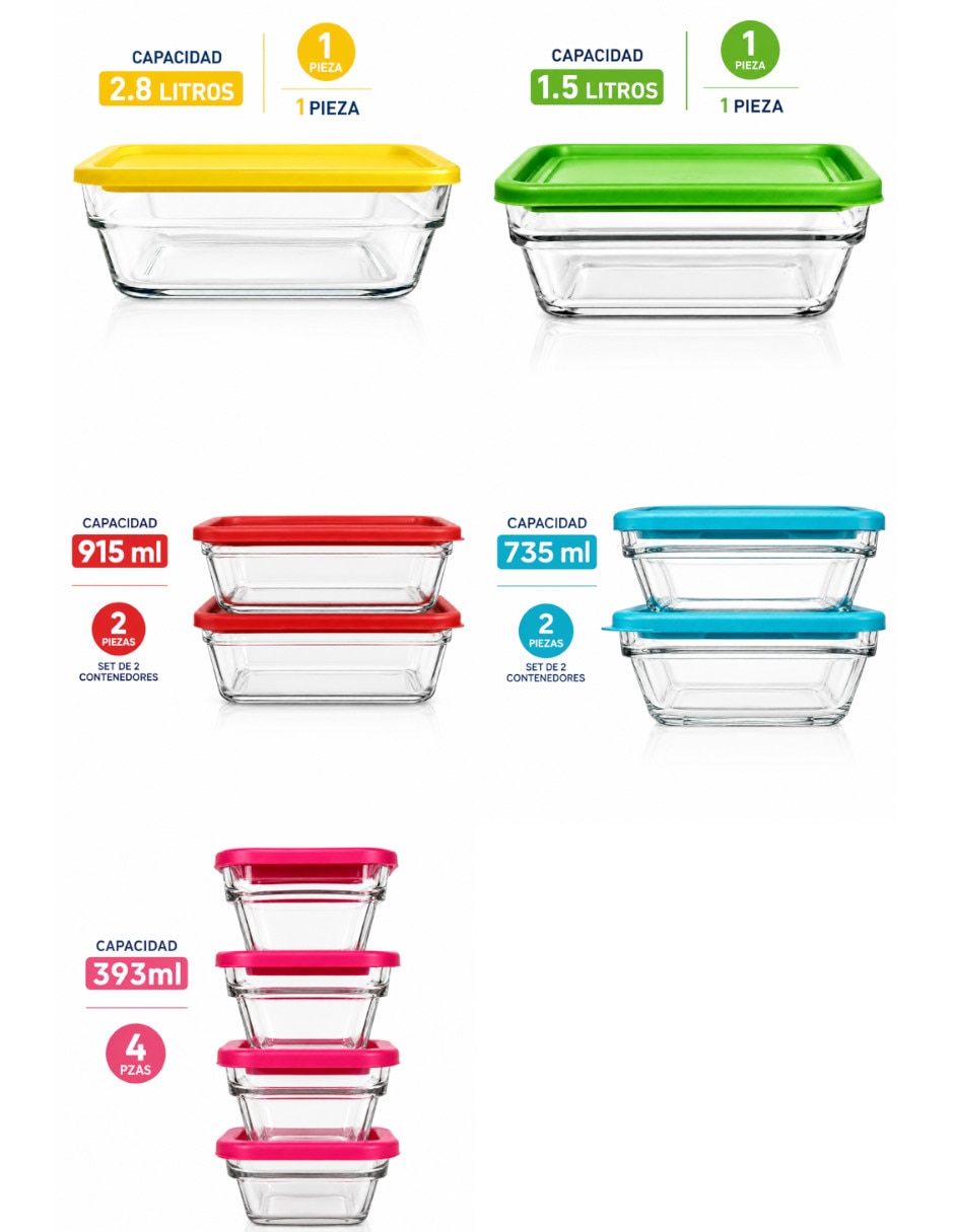 Set recipiente Crisa vidrio 9