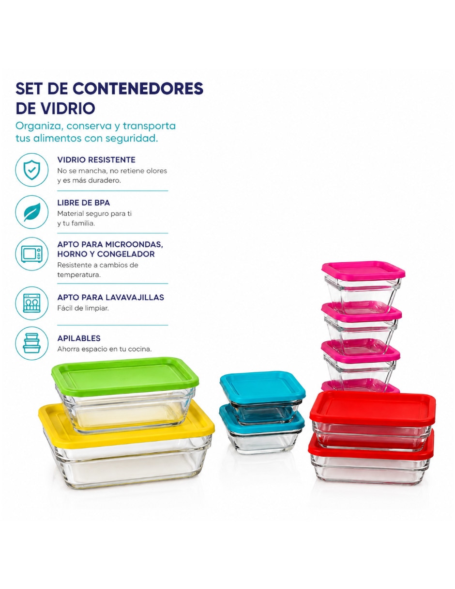 Set recipiente Crisa vidrio 4