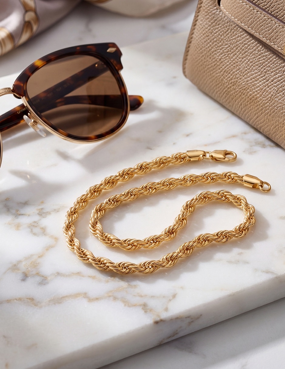 Pulsera horoz de latón con 18 k acabado