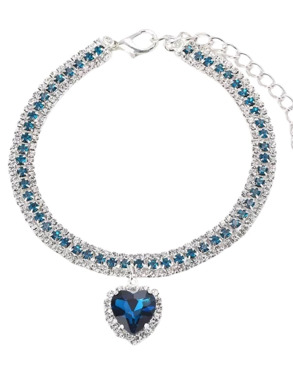 Collar decorativo para perro Maypet cristal azul