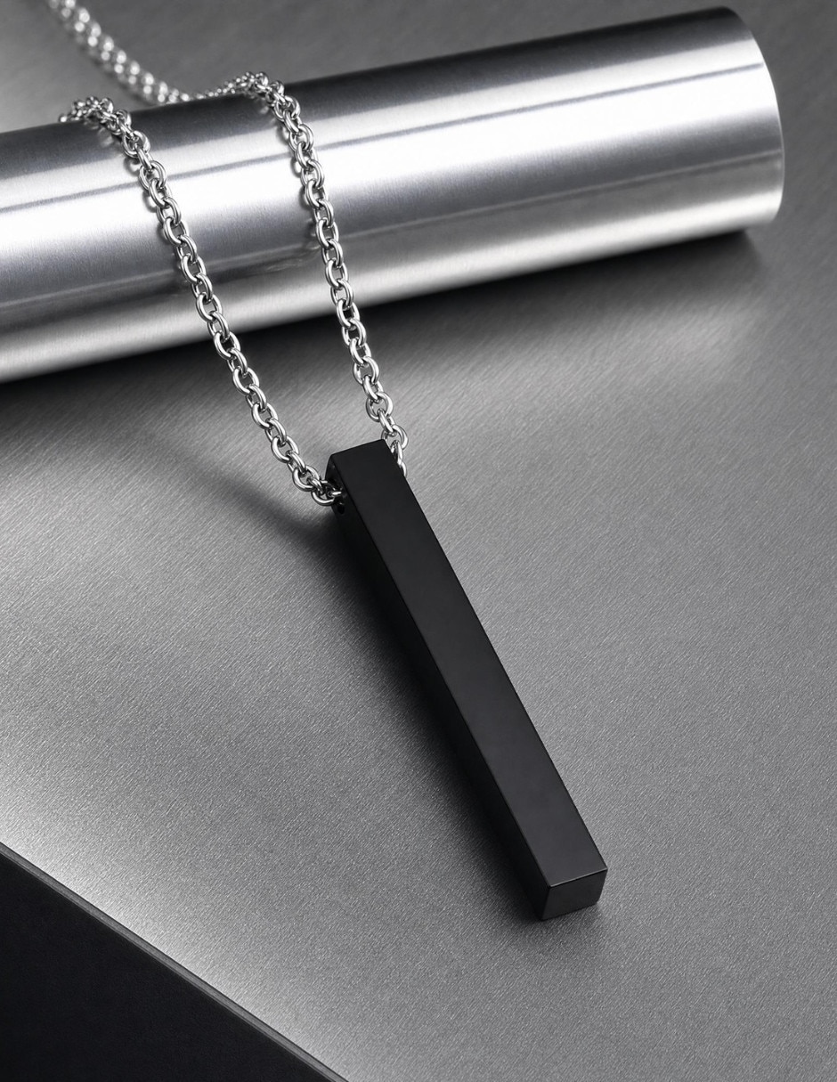 Collar con dije de rectangular chulada black