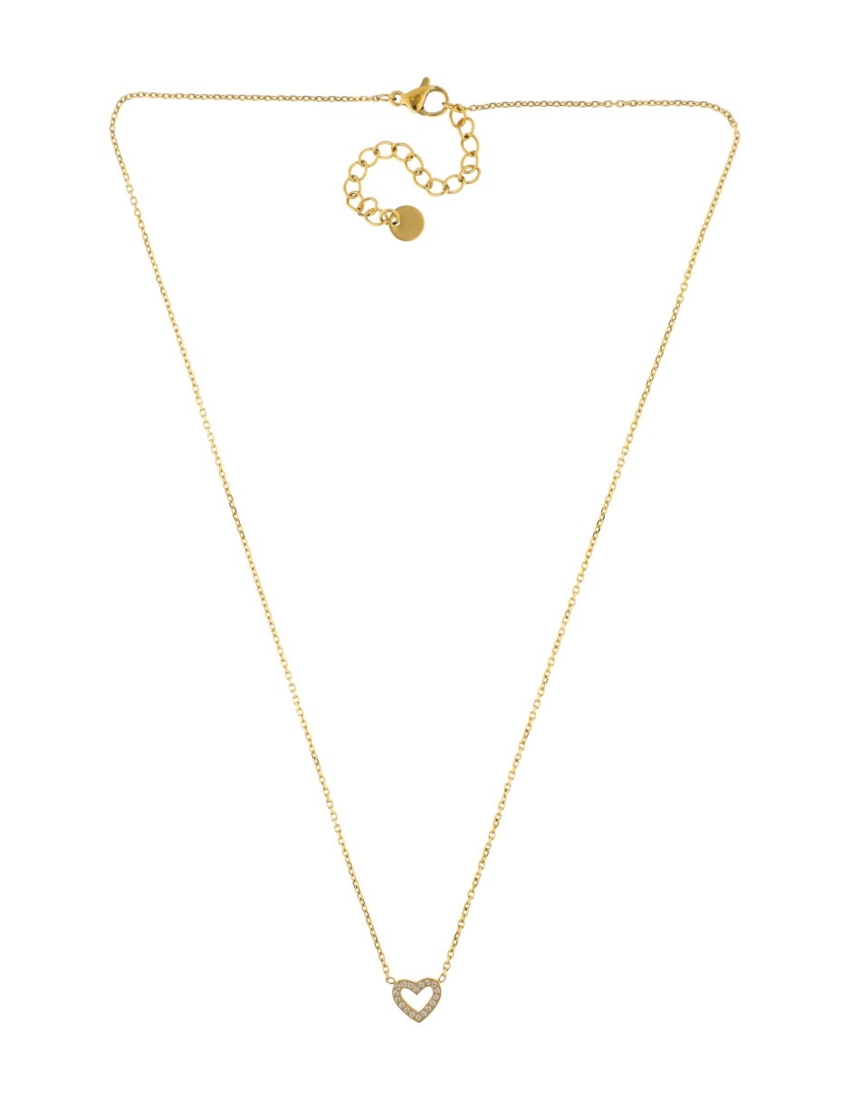 Collar de corazón acabado brillante 3