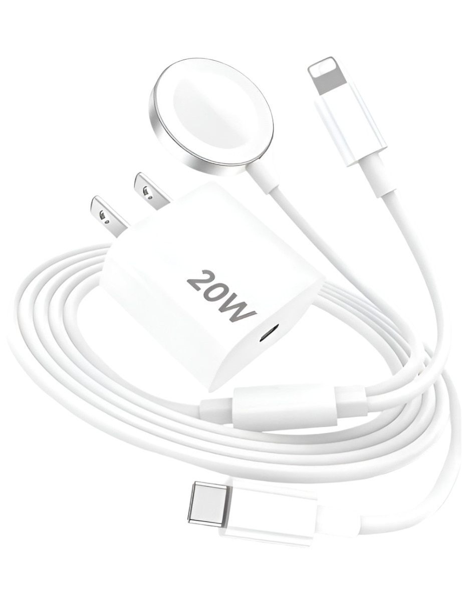 Cargador pared Lightning + USB tipo C 5 W Cargador pared Lightning + USB tipo C 5 W
