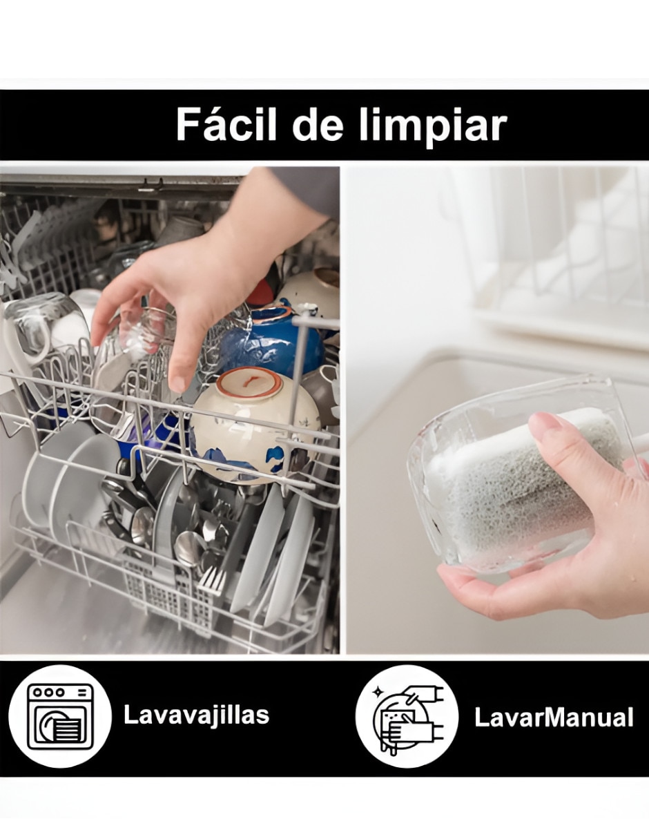 Set vaso doble pared Xtellar de vidrio con 6 piezas