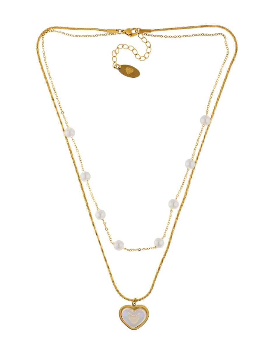 Collar varios hilos de corazón 2