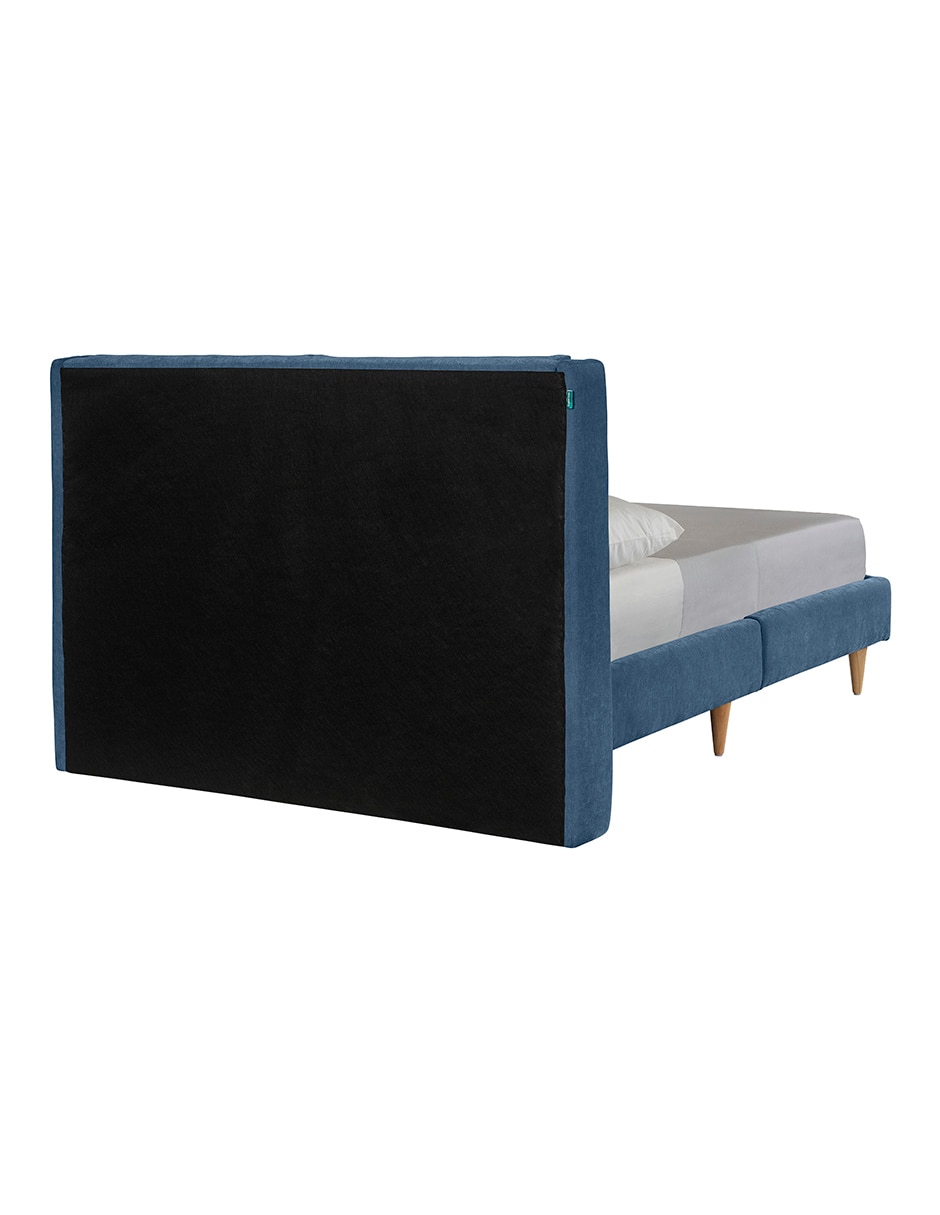 Base para cama armable matrimonial Mavi Velvet de madera pino 5