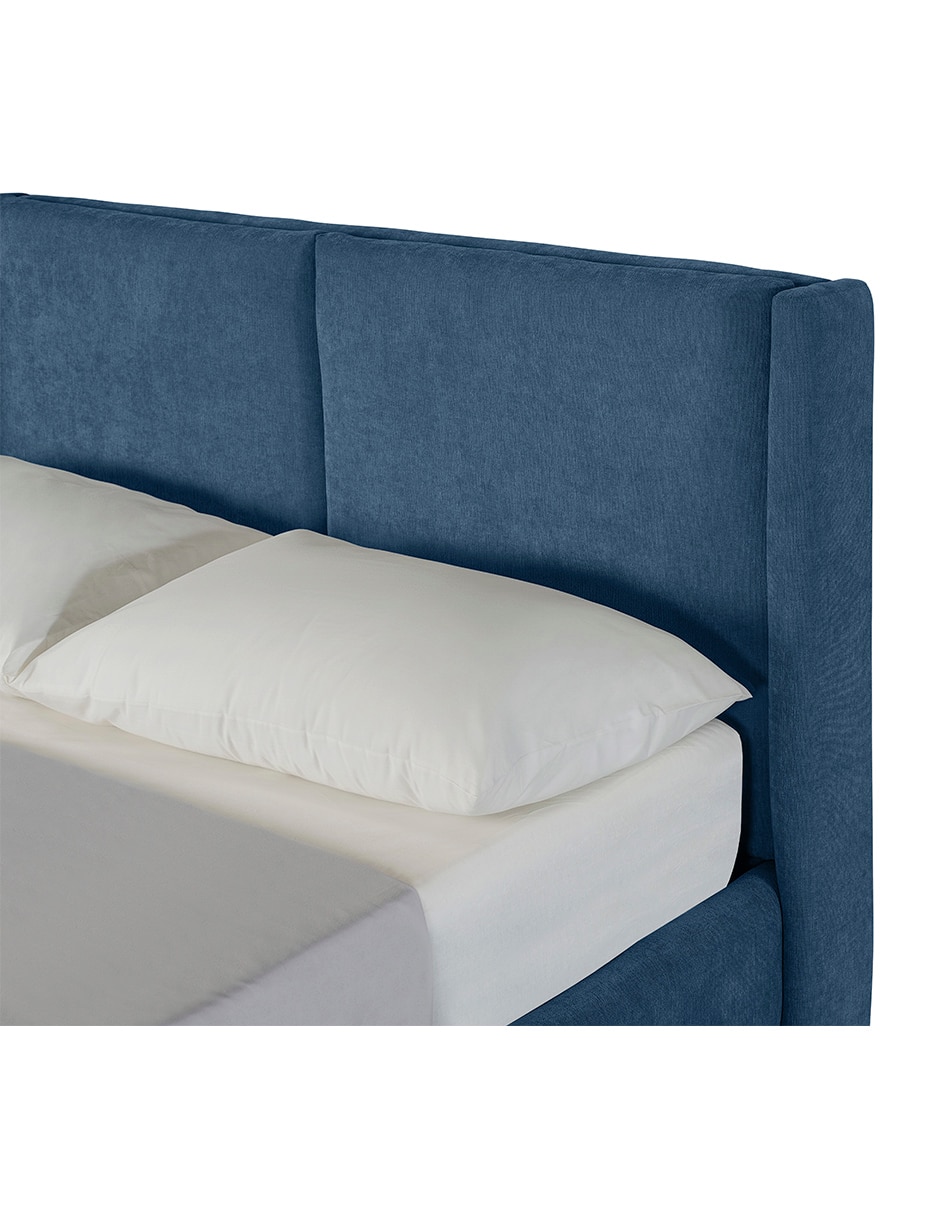 Base para cama armable matrimonial Mavi Velvet de madera pino 7