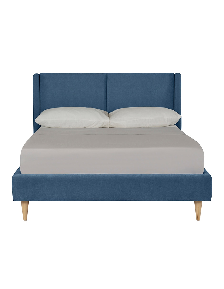 Base para cama armable matrimonial Mavi Velvet de madera pino 8