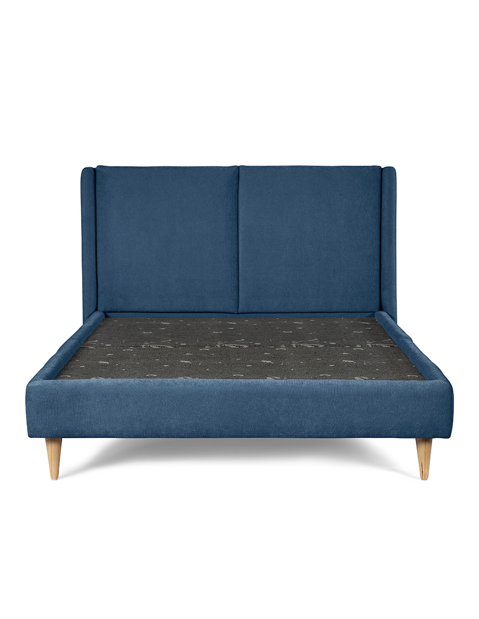 Base para cama armable matrimonial Mavi Velvet de madera pino 9