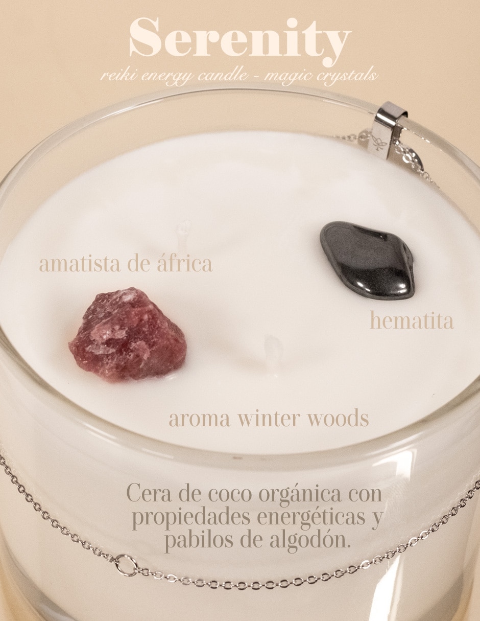 Kit de vela Glitter Zen 3 piezas aroma maderas finas