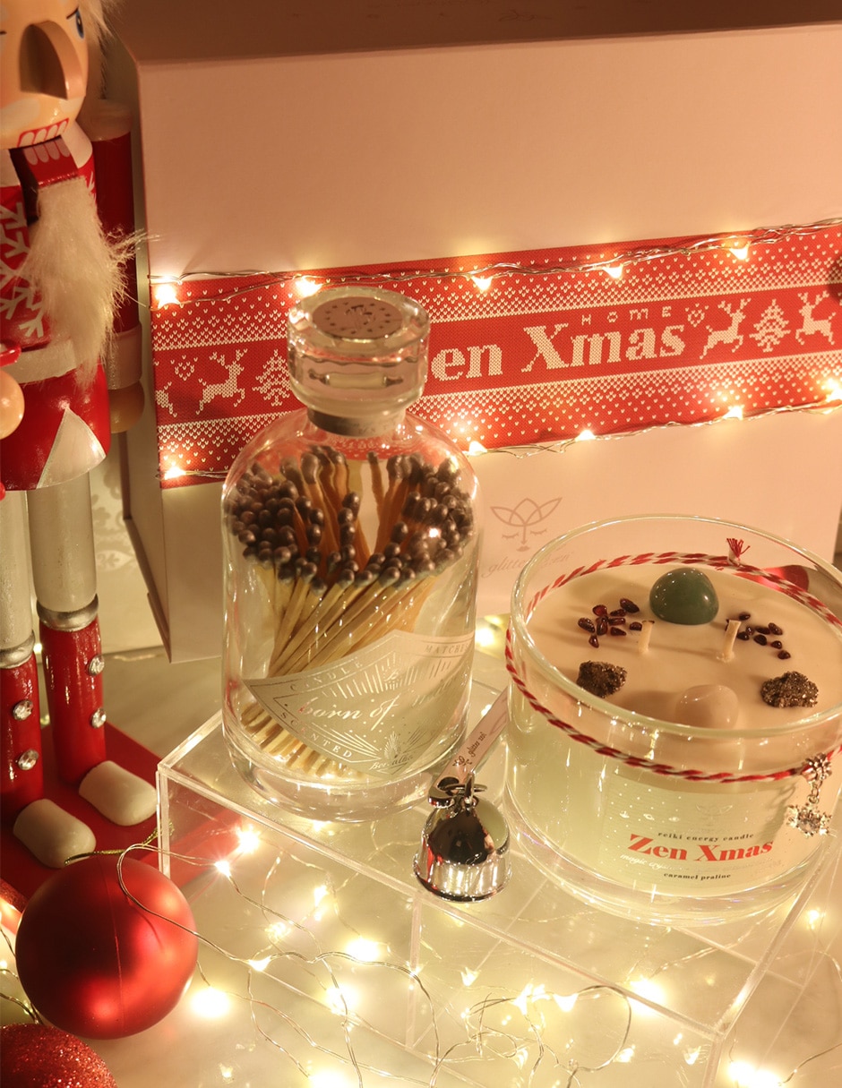 Kit de vela Glitter Zen 3 piezas aroma caramelo