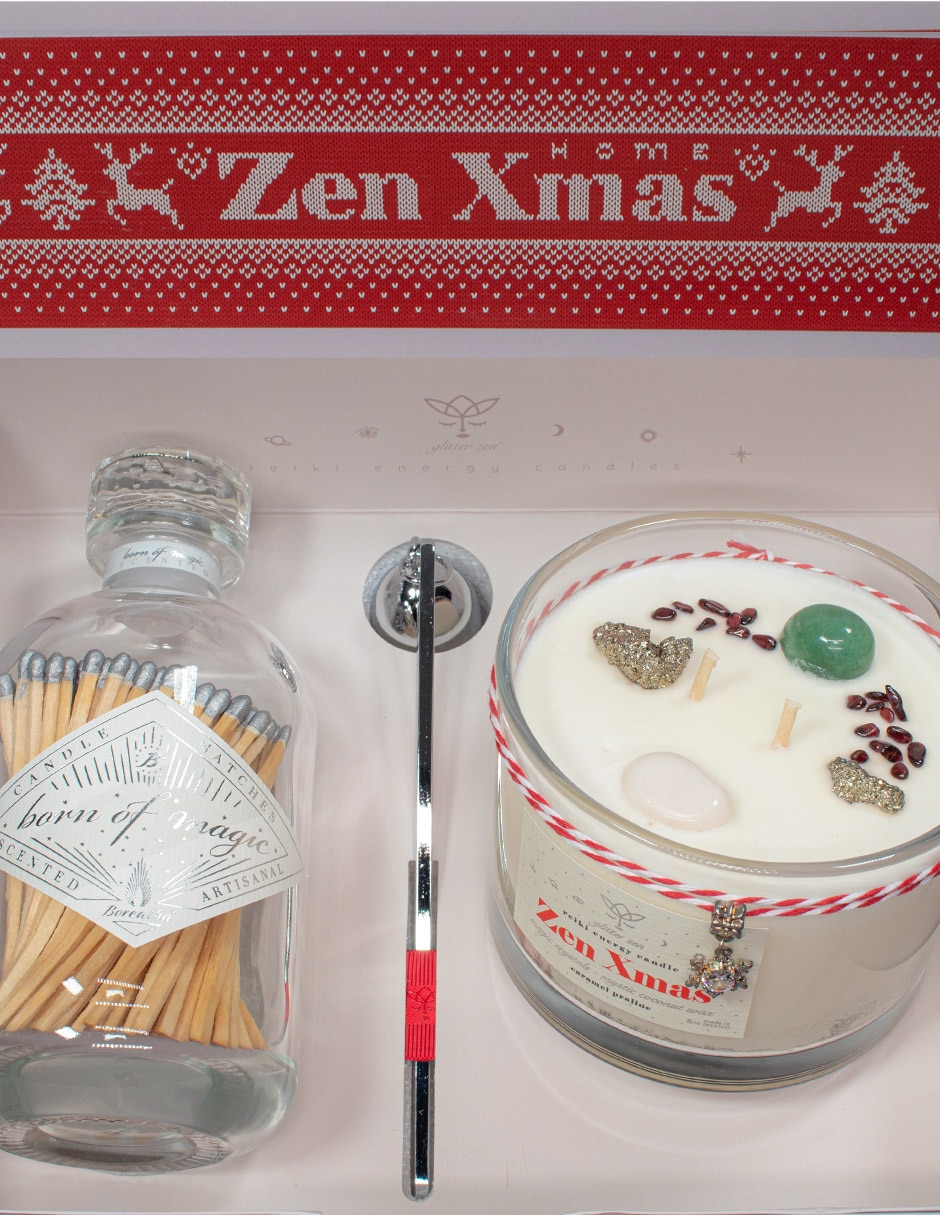 Kit de vela Glitter Zen 3 piezas aroma caramelo