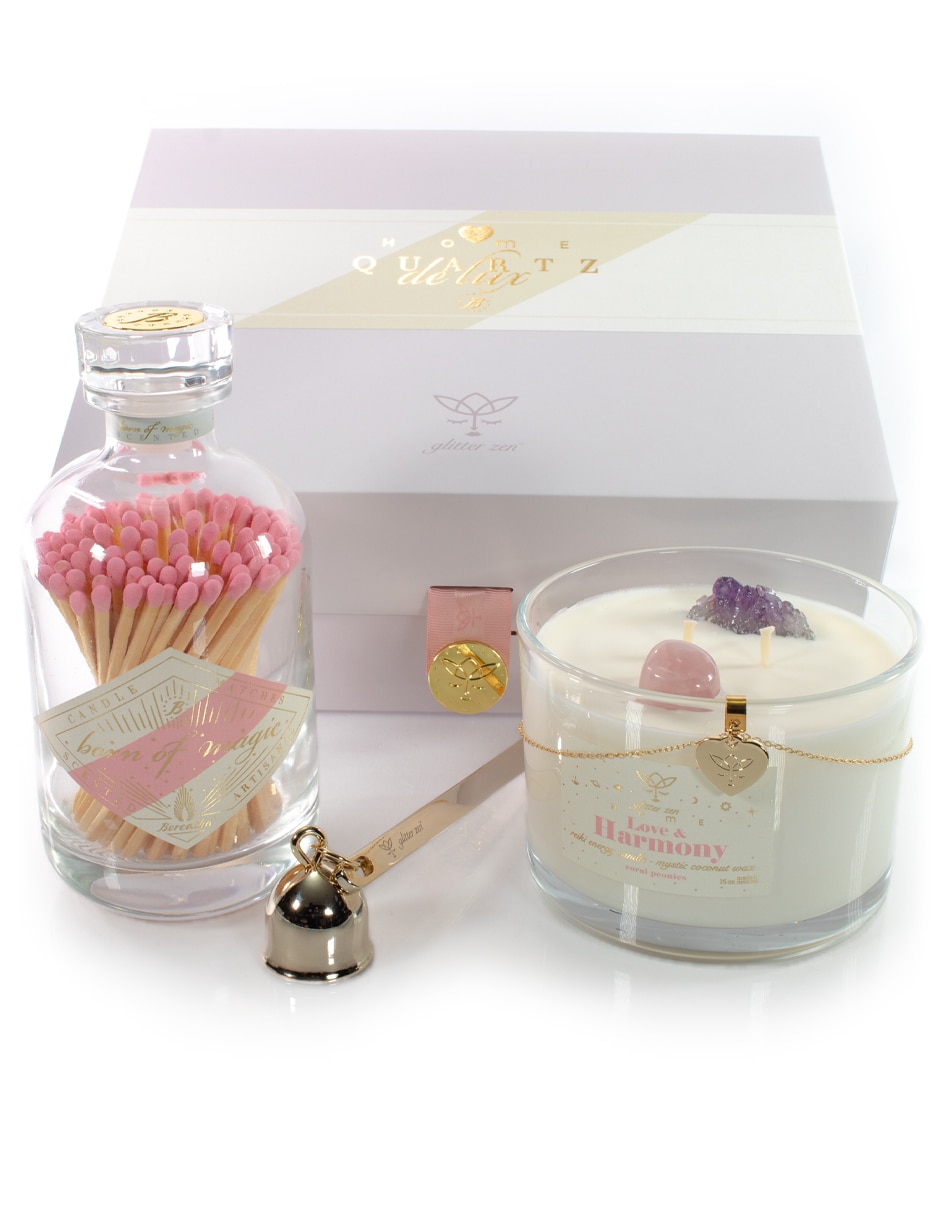 Kit de vela Glitter Zen Love & Harmony Home 3 piezas aroma peonia