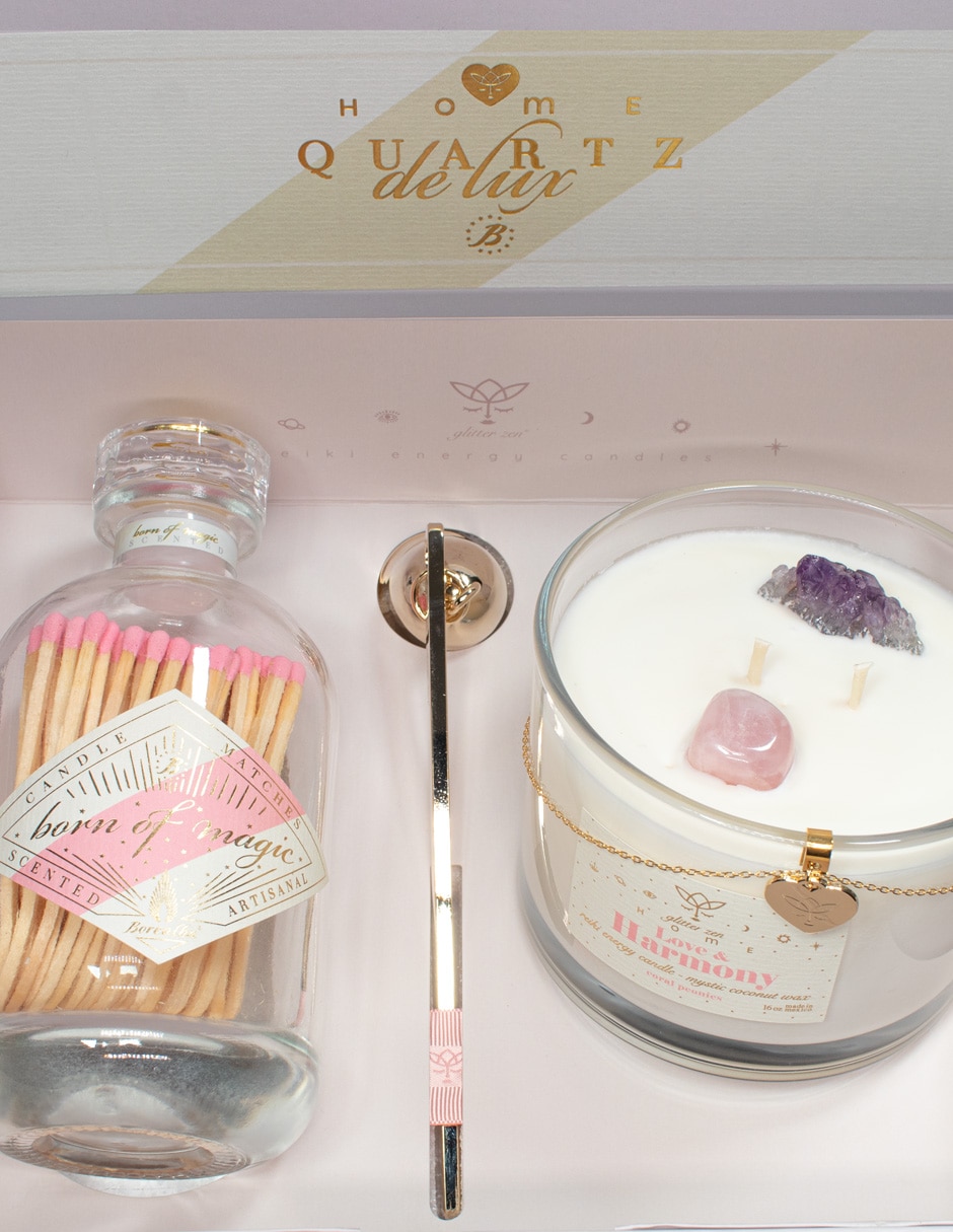 Kit de vela Glitter Zen Love & Harmony Home 3 piezas aroma peonia