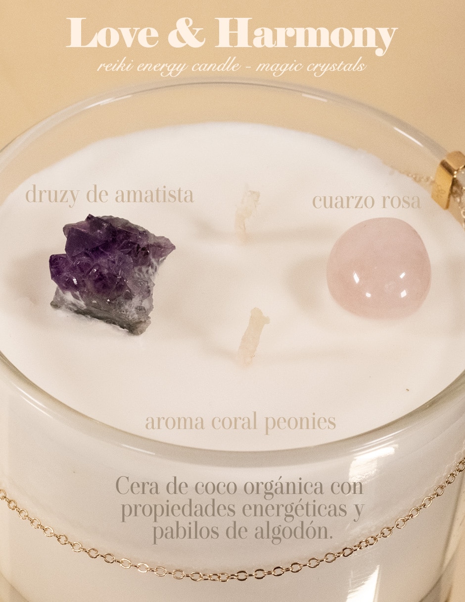 Kit de vela Glitter Zen Love & Harmony Home 3 piezas aroma peonia