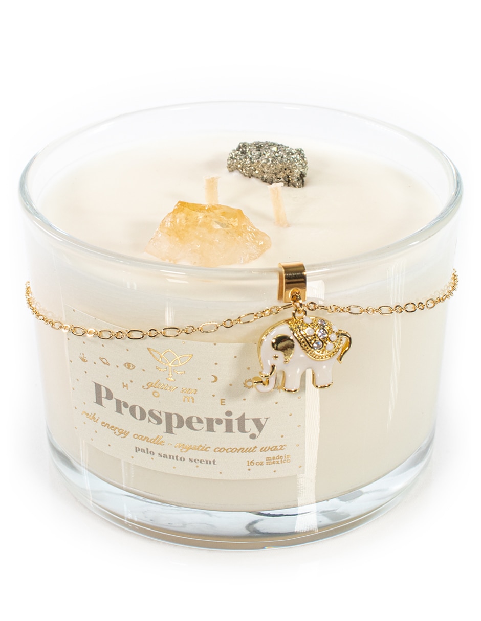 Kit de vela Glitter Zen Home Prosperity 3 piezas aroma palo santo