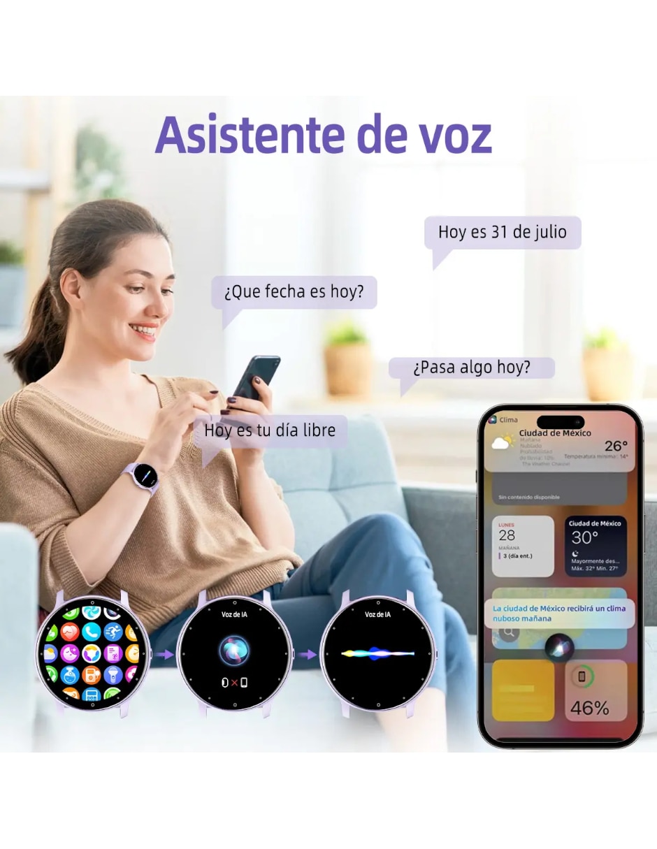 Smartwatch genérica para mujer con gps