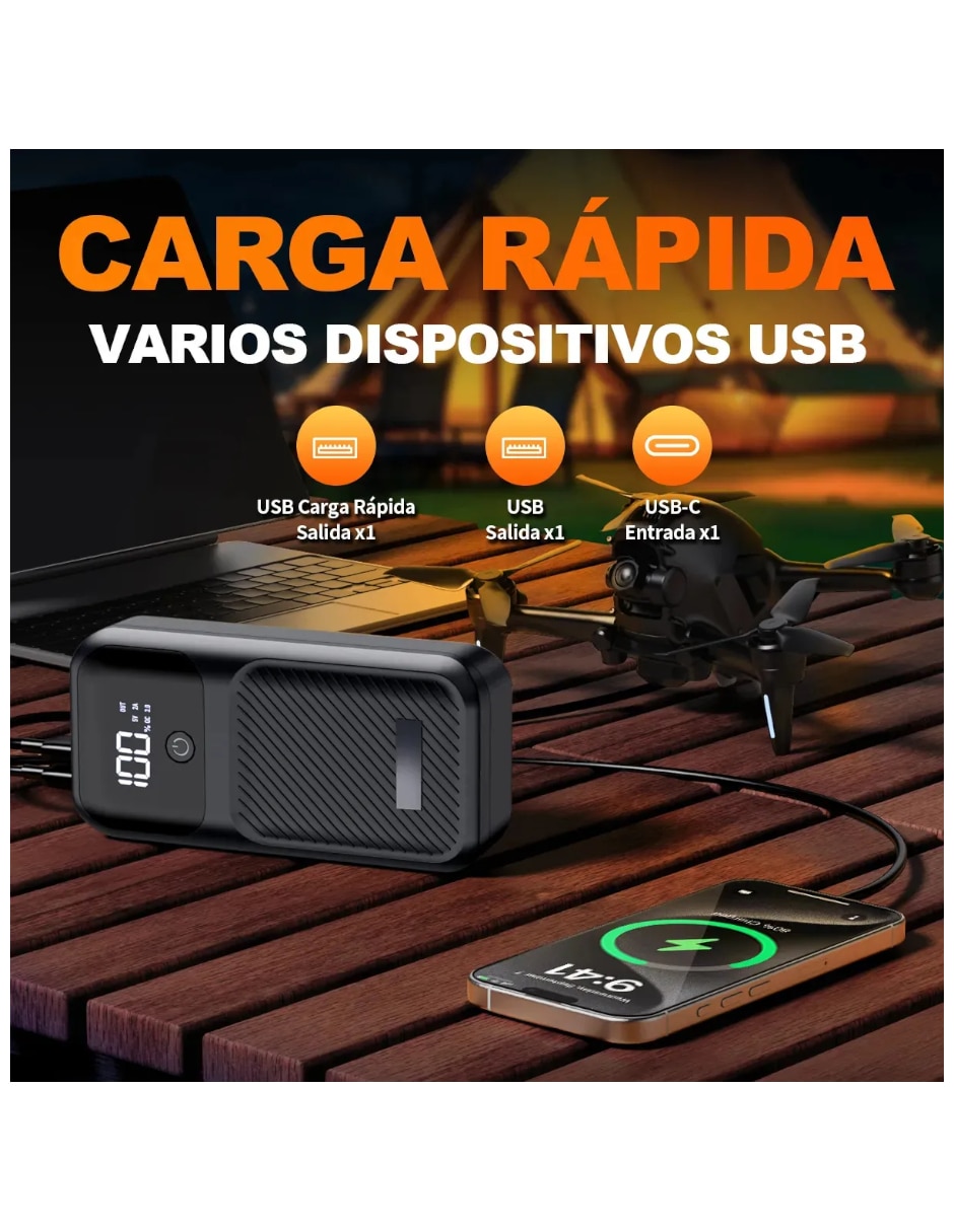 Arrancador compacto para auto Genérica cargador