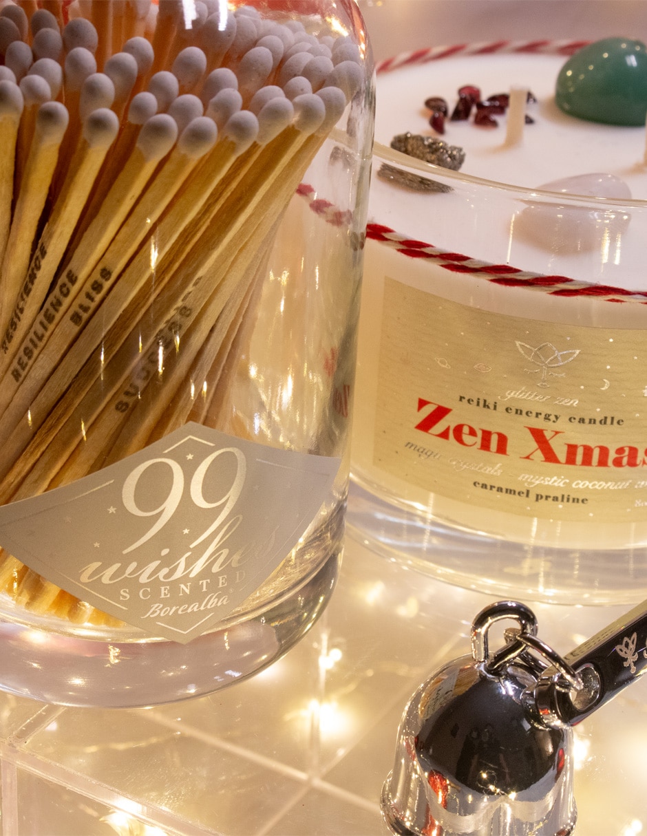 Kit de vela Glitter Zen Xmas Home 16OZ 3 piezas aroma caramelo