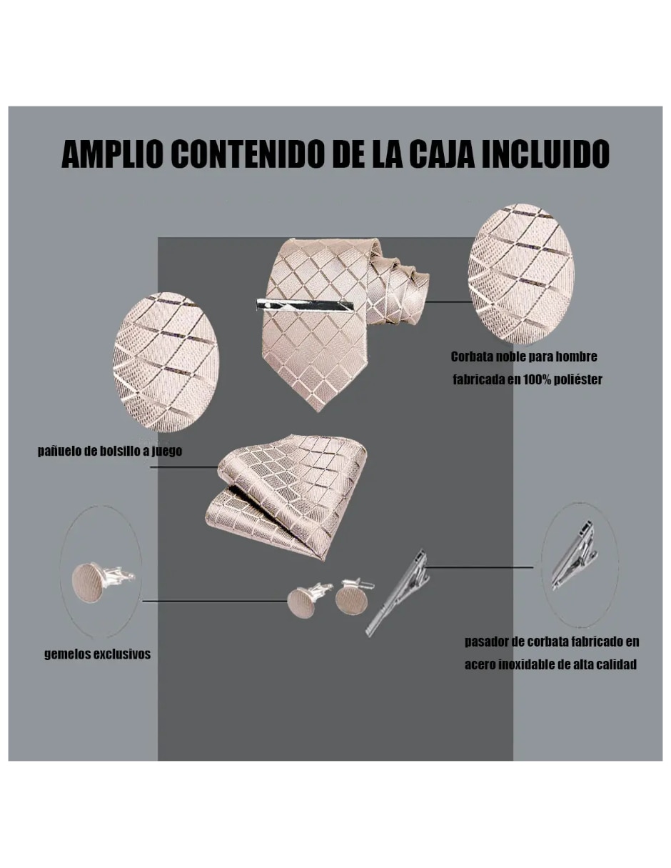 Set corbata Genérica regular de seda estampado a rayas para hombre