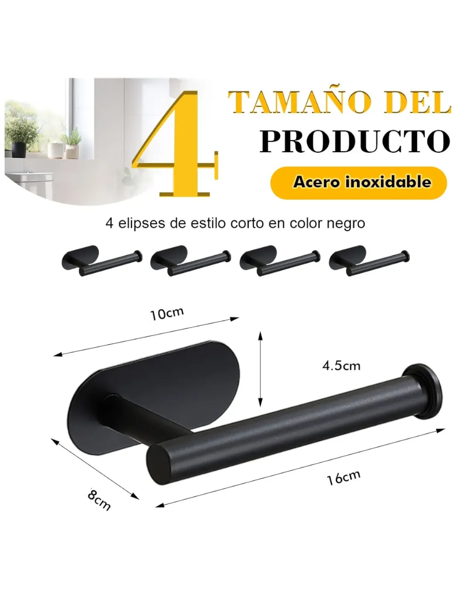 Juego de accesorios para baño Genérica de acero inoxidable 4 piezas