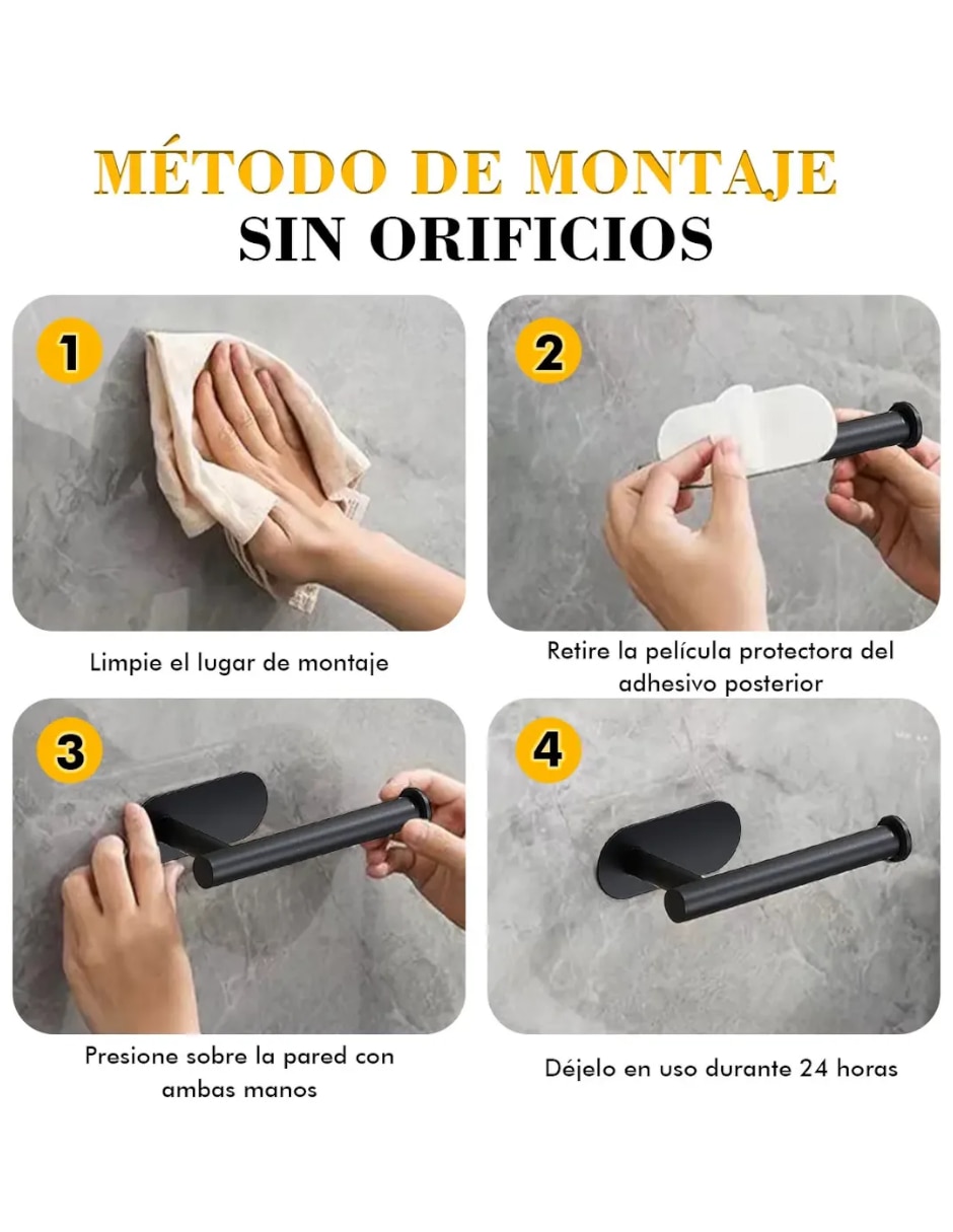 Juego de accesorios para baño Genérica de acero inoxidable 4 piezas