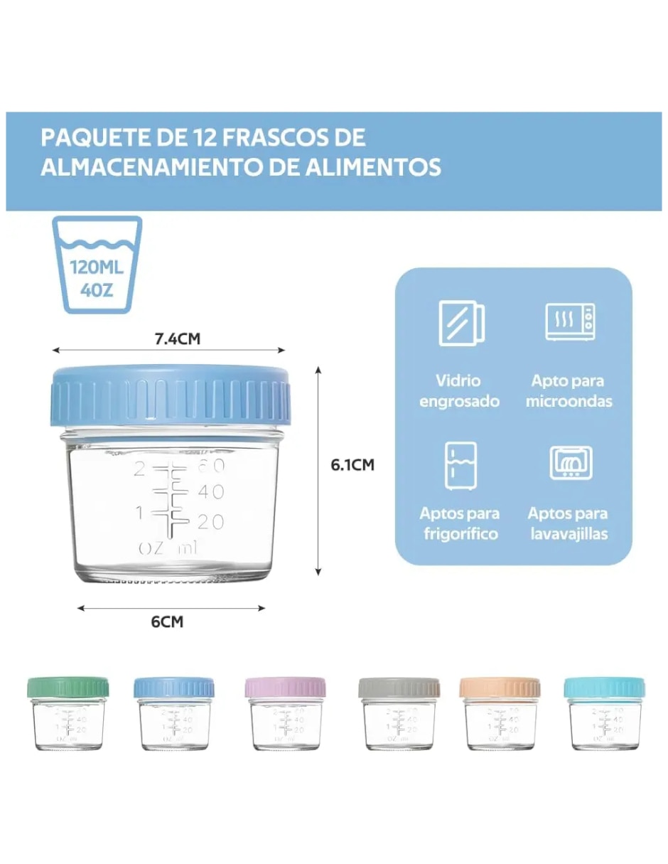 Set contenedores Genérica de vidrio y plástico 12 piezas
