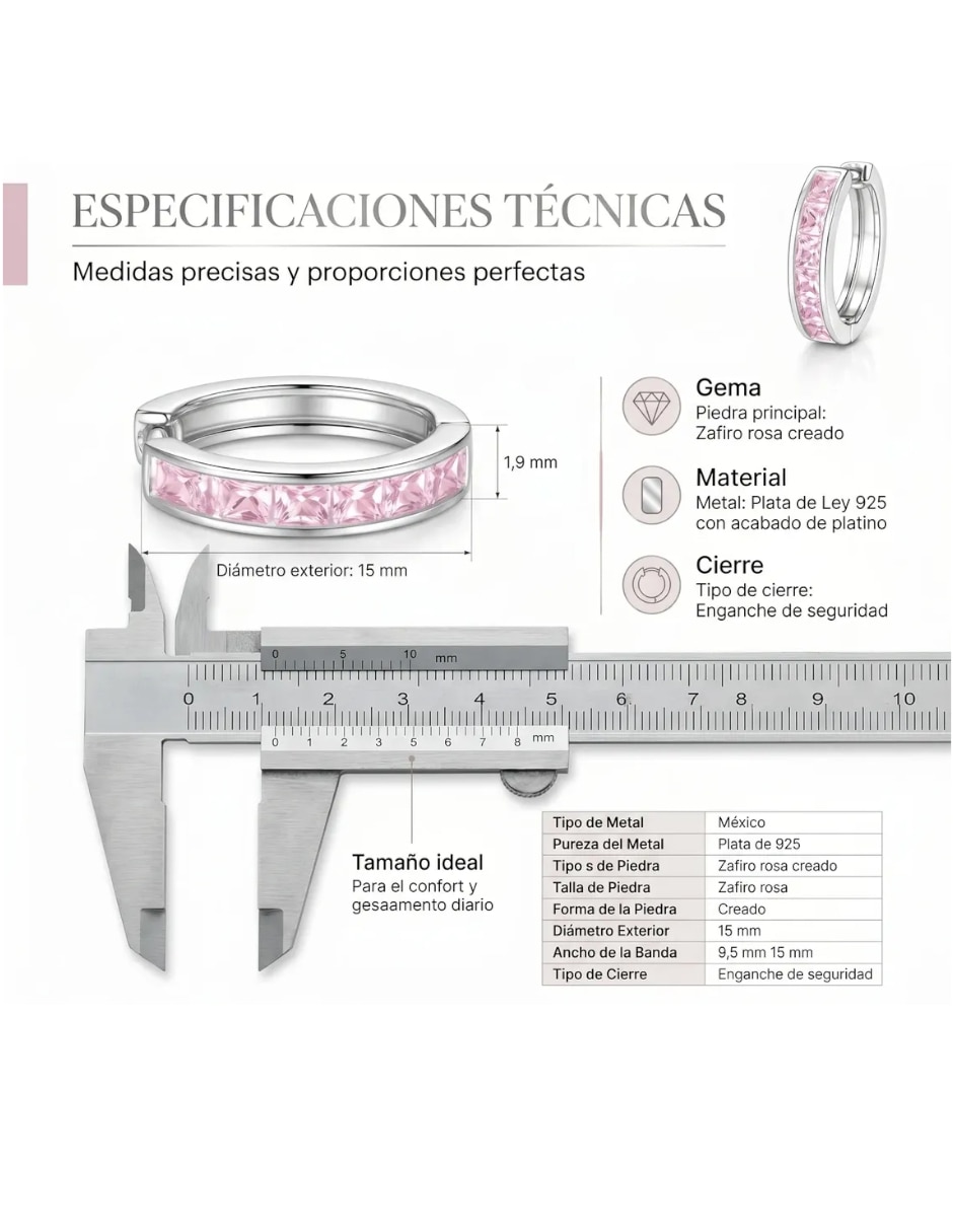 Arracadas P 925 con acabado brillante zirconia 4