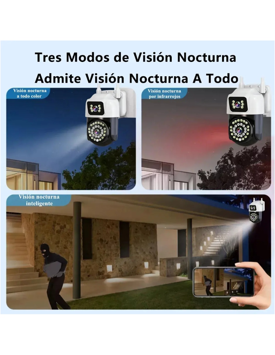 Cámara Wi-Fi de seguridad Genérica inalámbrica Full HD 350° con capacidad para grabar para interior y exterior
