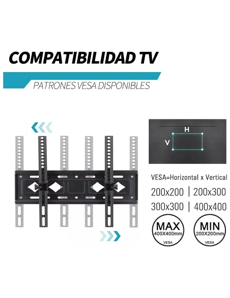 Soporte de pared Genérica para pantalla inclinable 25 - 65 pulgadas