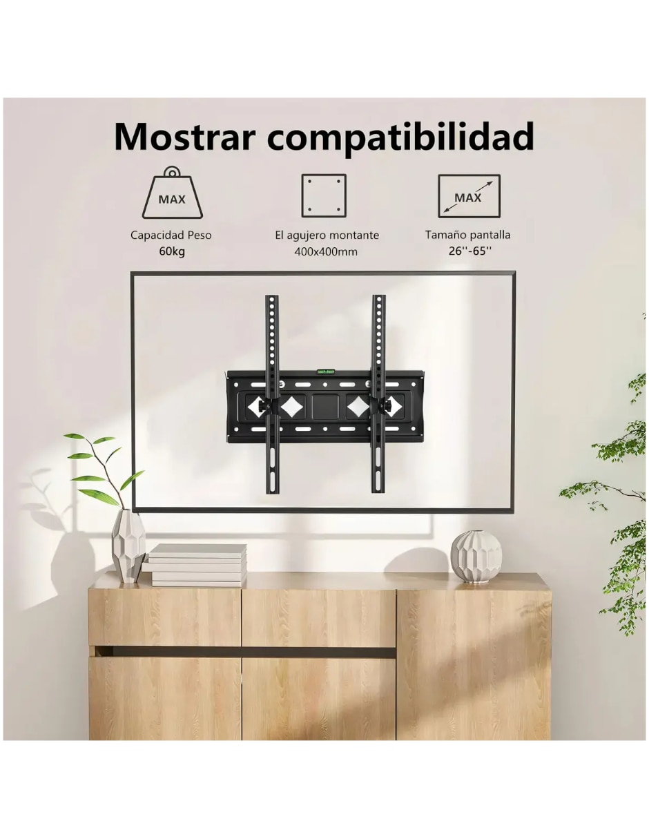 Soporte de pared Genérica para pantalla inclinable 25 - 65 pulgadas