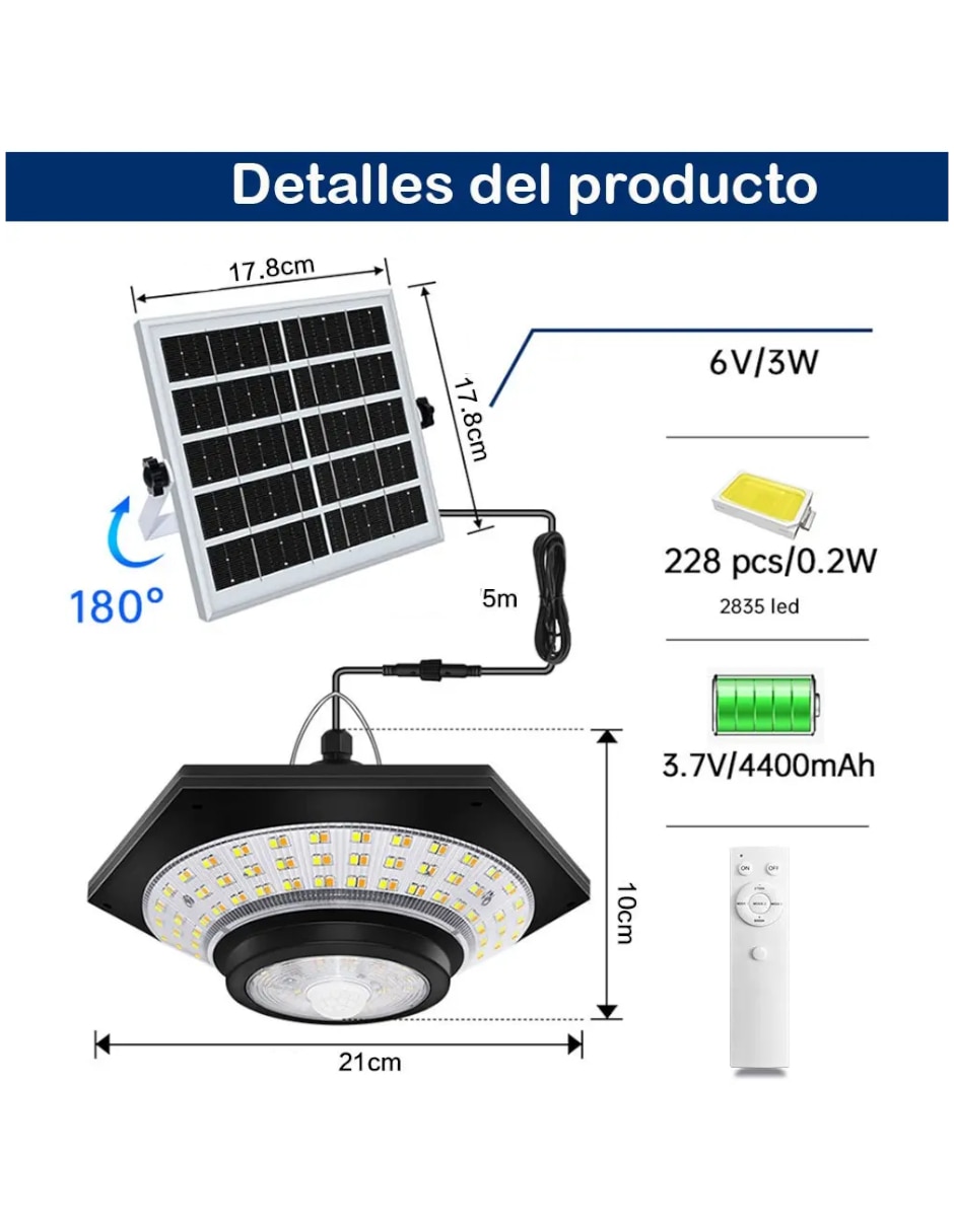 Lámpara solar LED 5