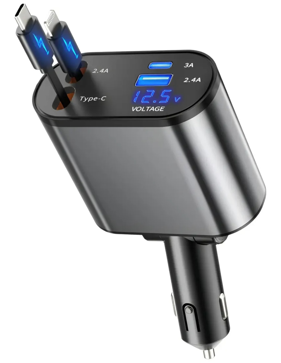 Cargador auto USB + USB tipo C 120 W