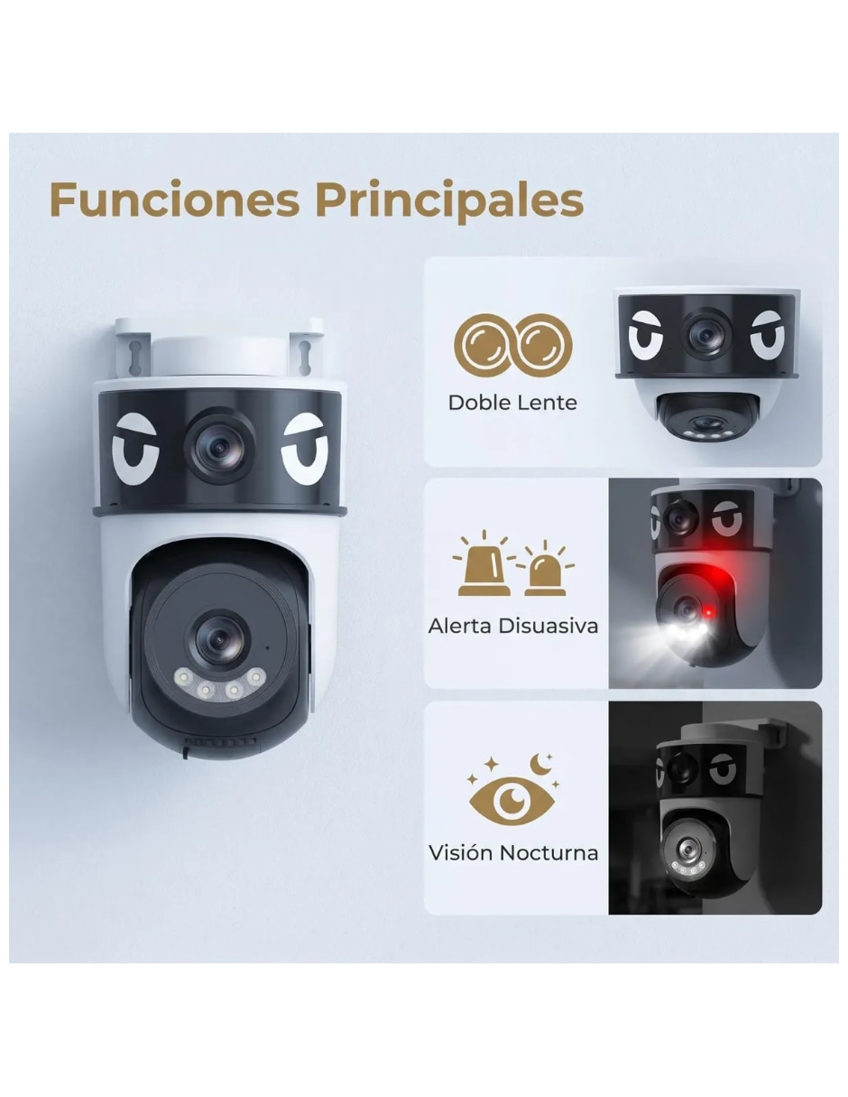 Cámara Wi-Fi de seguridad Genérica inalámbrica Full HD 350° con capacidad para grabar para interior y exterior