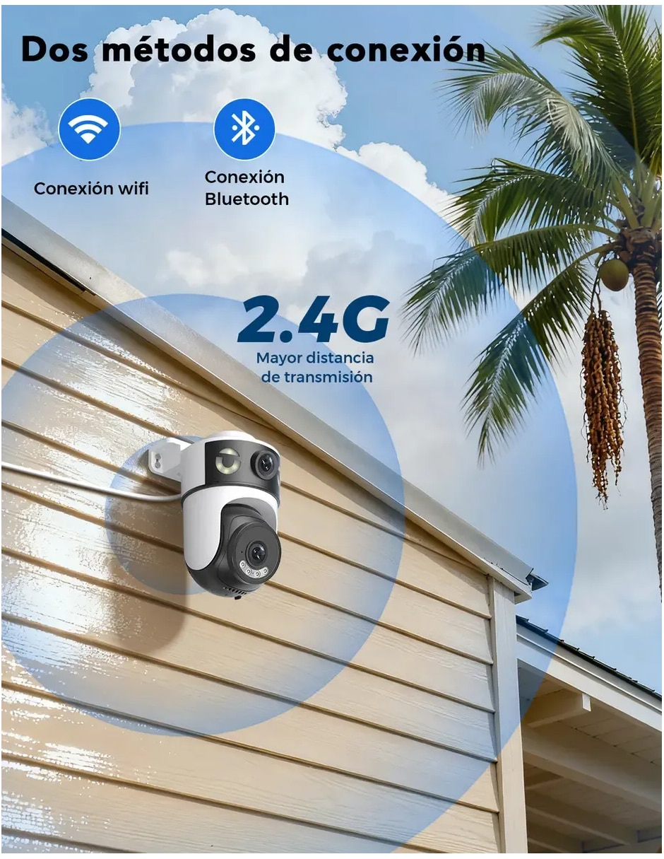 Cámara Wi-Fi de seguridad Genérica inalámbrica Full HD 350° con capacidad para grabar para interior y exterior
