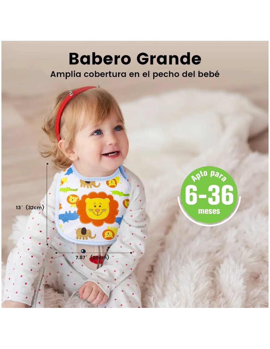 Set babero estampado animal print de algodón orgánico 8 piezas 5