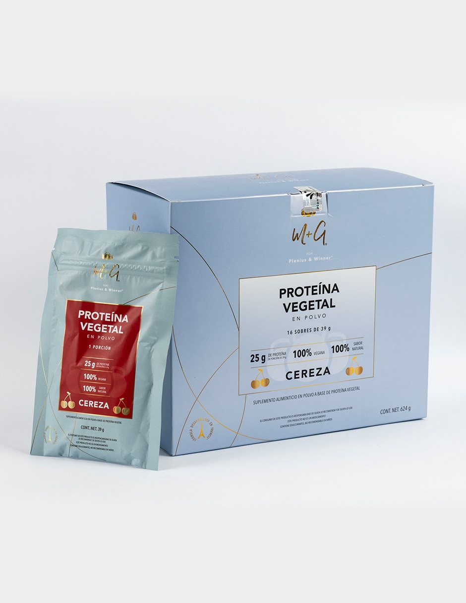 Proteina vegetal Plenius & Winner con proteína de chícharo sabor cereza Proteina vegetal Plenius & Winner con proteína de chícharo sabor cereza