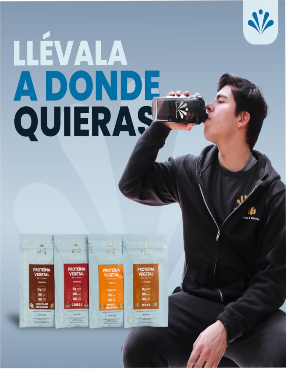 Proteina vegetal Plenius & Winner con proteína de chícharo sabor cereza