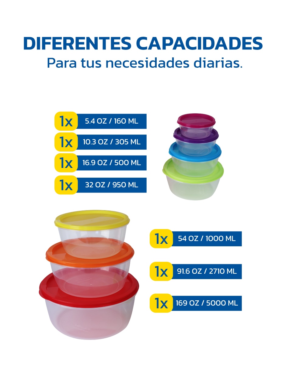Kit de contenedores Styrka de plástico 7 piezas